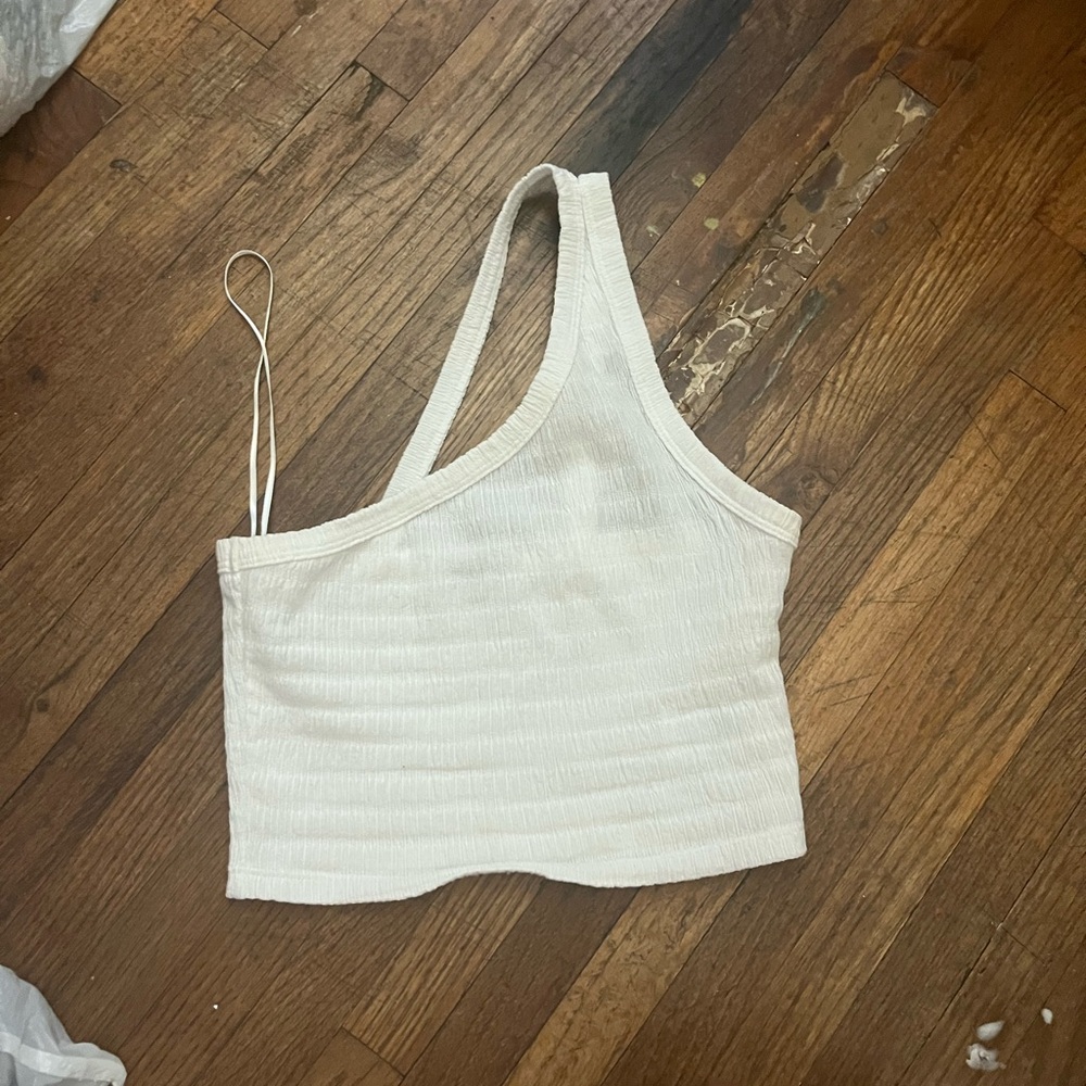 American Eagle Outfitters Off-White Ribbed Top